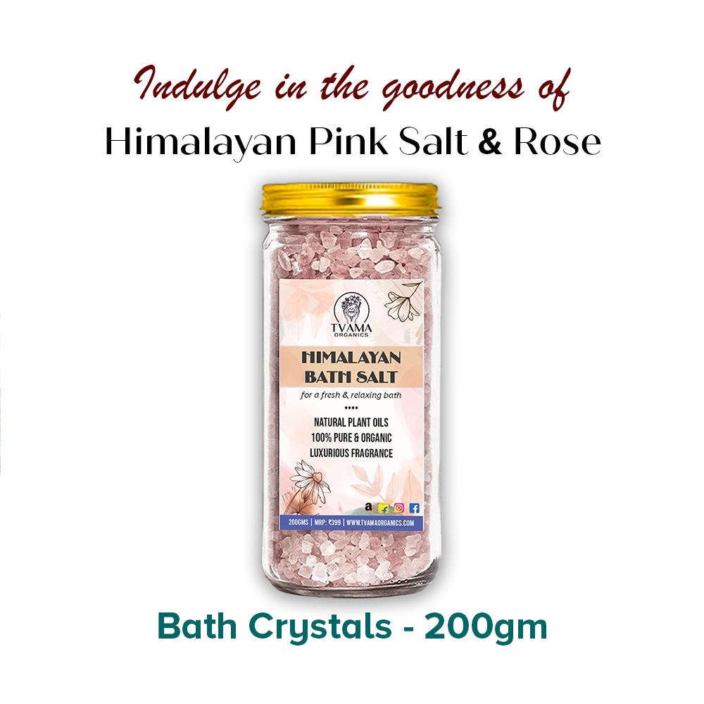 Himalayan Bath Salt Crystals | Rose | Body & Foot Spa | For Pain Relief and Relaxation | 200g